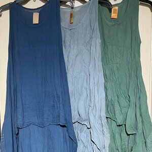 Womens sleeveless layered cotton maxi sundress One size